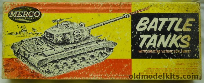 Merco 1/27 General Patton Battle Tank plastic model kit